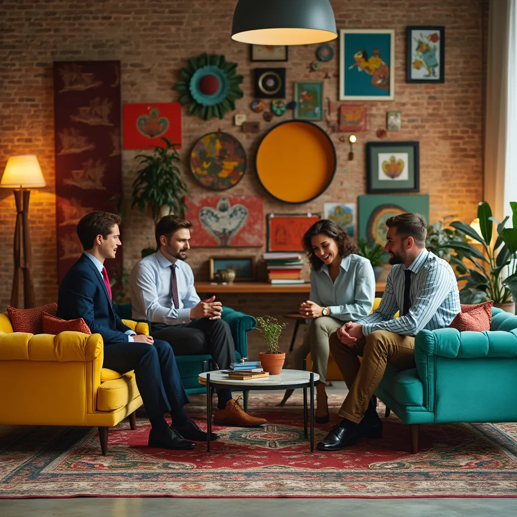 Oficina consultora con decoración retro